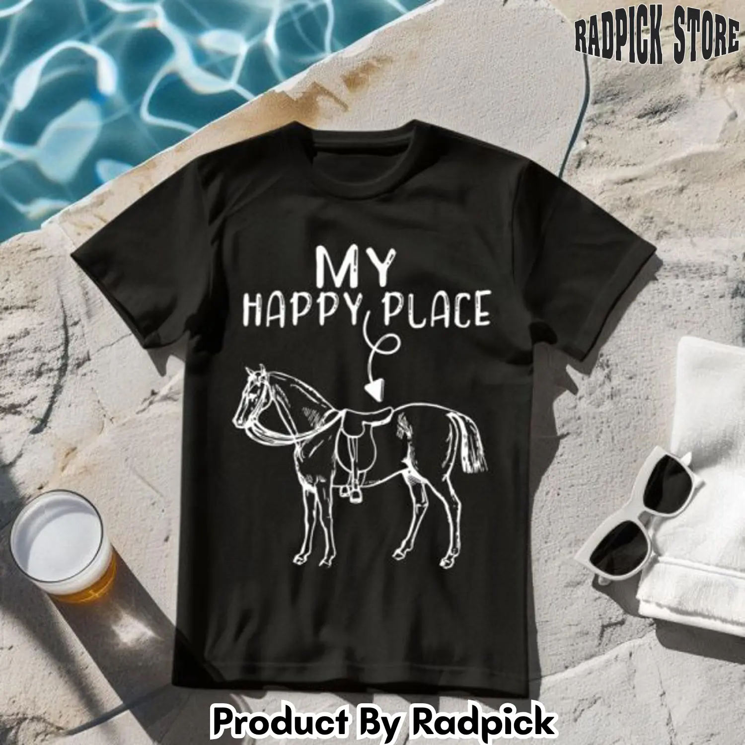 My happy place horse lover horseback riding tshirt rp2646041
